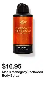 Bath & Body Works Men's Mahogany Teakwood Body Spray offer
