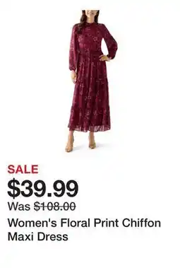 Belk Women's Floral Print Chiffon Maxi Dress offer