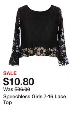 Belk Speechless Girls 7-16 Lace Top offer