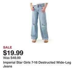 Belk Imperial Star Girls 7-16 Destructed Wide-Leg Jeans offer