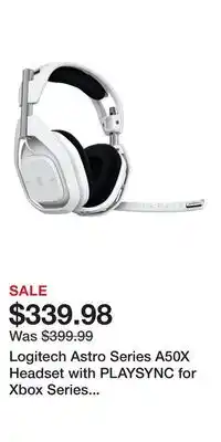 Game Stop Logitech Astro Series A50X Headset with PLAYSYNC for Xbox Series X/S, PlayStation 5, and PC - White offer