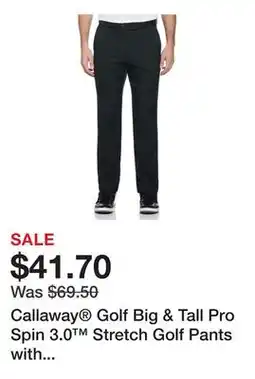 Belk Callaway Golf Big & Tall Pro Spin 3.0 Stretch Golf Pants with Active Waistband offer