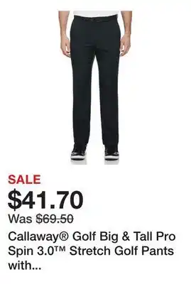 Belk Callaway Golf Big & Tall Pro Spin 3.0 Stretch Golf Pants with Active Waistband offer