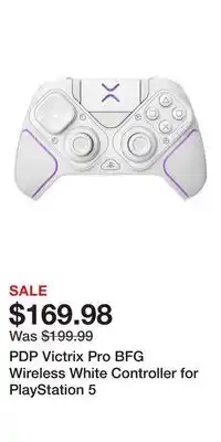 Game Stop PDP Victrix Pro BFG Wireless White Controller for PlayStation 5 offer