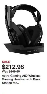 Game Stop Astro Gaming A50 Wireless Gaming Headset with Base Station for PlayStation 4 offer
