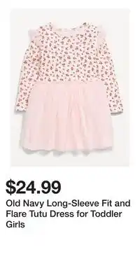 Old Navy Old Navy Long-Sleeve Fit and Flare Tutu Dress for Toddler Girls offer