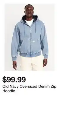 Old Navy Old Navy Oversized Denim Zip Hoodie offer