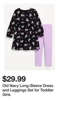 Old Navy Old Navy Long-Sleeve Dress and Leggings Set for Toddler Girls offer