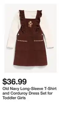 Old Navy Old Navy Long-Sleeve T-Shirt and Corduroy Dress Set for Toddler Girls offer