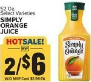 Food Lion Simply Orange Juice 52 oz offer