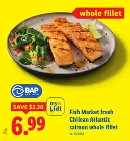 Lidl Fish Market fresh Chilean Atlantic salmon whole fillet offer