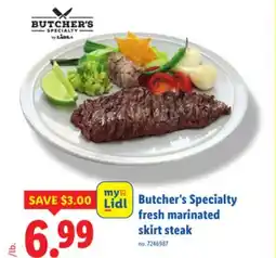 Lidl Butcher's Specialty fresh marinated skirt steak offer