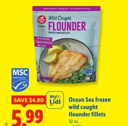 Lidl Ocean Sea frozen wild caught flounder fillets offer