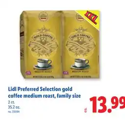 Lidl Lidl Preferred Selection gold coffee medium roast, family size offer