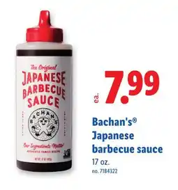 Lidl Bachan's Japanese barbecue sauce offer