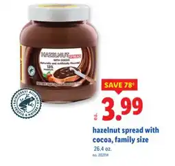 Lidl hazelnut spread with cocoa, family size offer
