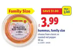 Lidl hummus, family size offer