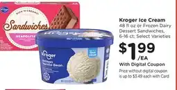 Ralphs Kroger Ice Cream offer