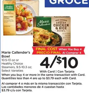 Ralphs Marie Callender's Bowl offer