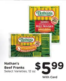 Ralphs Nathan's Beef Franks offer