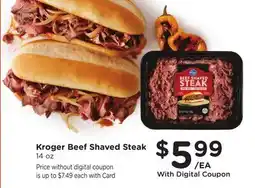 Ralphs Kroger Beef Shaved Steak offer