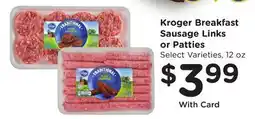 Ralphs Kroger Breakfast Sausage Links or Patties offer
