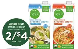 Ralphs Simple Truth Organic Broth offer