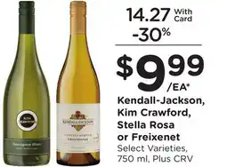 Ralphs Kendall-Jackson, Kim Crawford, Stella Rosa or Freixenet offer