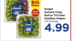 Food 4 Less Kroger Autumn Crisp, Red or Tri-Color Seedless Grapes offer