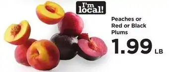 Food 4 Less Peaches or Red or Black Plums offer