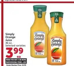 Albertsons Simply Orange Juice offer