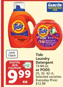 Albertsons Tide Laundry Detergent 73-84 oz. or PODS 25, 32, 42 ct offer