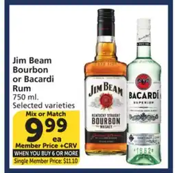 Albertsons Jim Beam Bourbon or Bacardi Rum offer