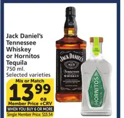 Albertsons Jack Daniel's Tennessee Whiskey or Hornitos Tequila offer
