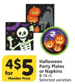 Albertsons Halloween Party Plates or Napkins offer