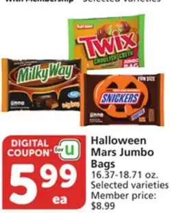 Albertsons Halloween Mars Jumbo Bags offer