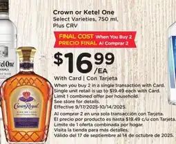 Ralphs Crown or Ketel One offer