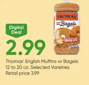 Stater Bros Thomas' English Muffins or Bagels offer