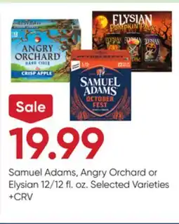 Stater Bros Samuel Adams, Angry Orchard or Elysian offer