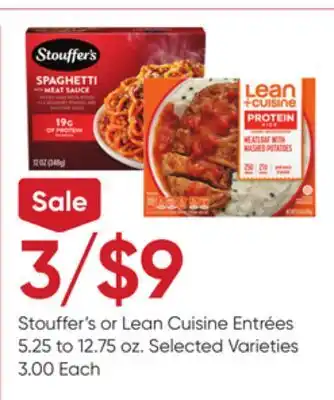 Stater Bros Stouffer's or Lean Cuisine Entrées offer
