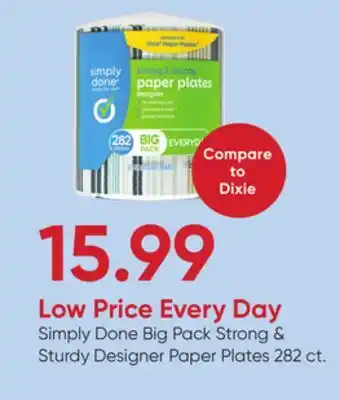 Stater Bros Simply Done Big Pack Strong & Sturdy Designer Paper Plates offer