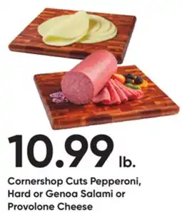 Stater Bros Cornershop Cuts Pepperoni, Hard or Genoa Salami or Provolone Cheese offer