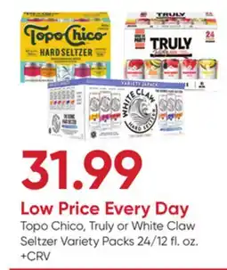 Stater Bros Topo Chico, Truly or White Claw Seltzer Variety Packs offer