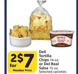 Vons Deli Tortilla Chips 14 oz. or Del Real Salsa 15 oz offer
