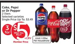 Vons Coke, Pepsi or Dr Pepper offer