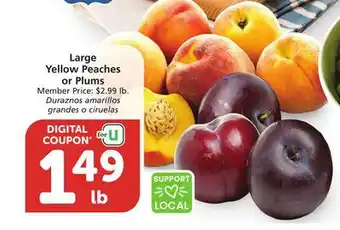 Vons Large Yellow Peaches or Plums offer