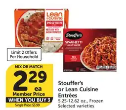 Vons Stouffer's or Lean Cuisine Entrées offer