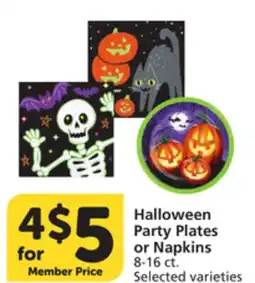 Vons Halloween Party Plates or Napkins offer