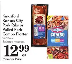 Pavilions Kingsford Kansas City Pork Ribs or Pulled Pork Combo Platter offer