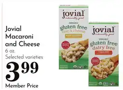 Pavilions Jovial Macaroni and Cheese offer